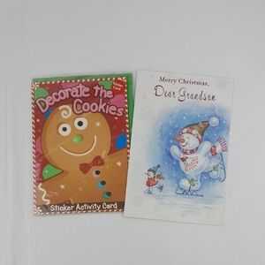 Free w/ Any Purchase- Set Of 2 Grandson Christmas Cards Stickers Snowman